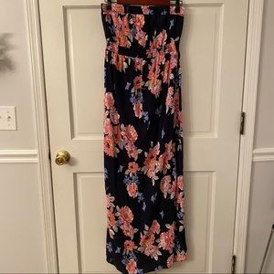 Old Navy Floral Strapless Maxi Maternity Dress